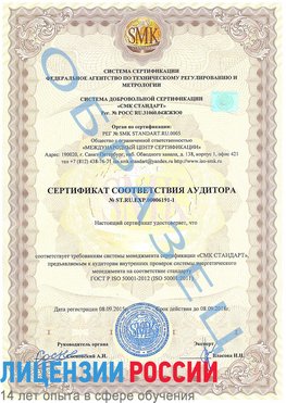 Образец сертификата соответствия аудитора №ST.RU.EXP.00006191-1 Жирновск Сертификат ISO 50001